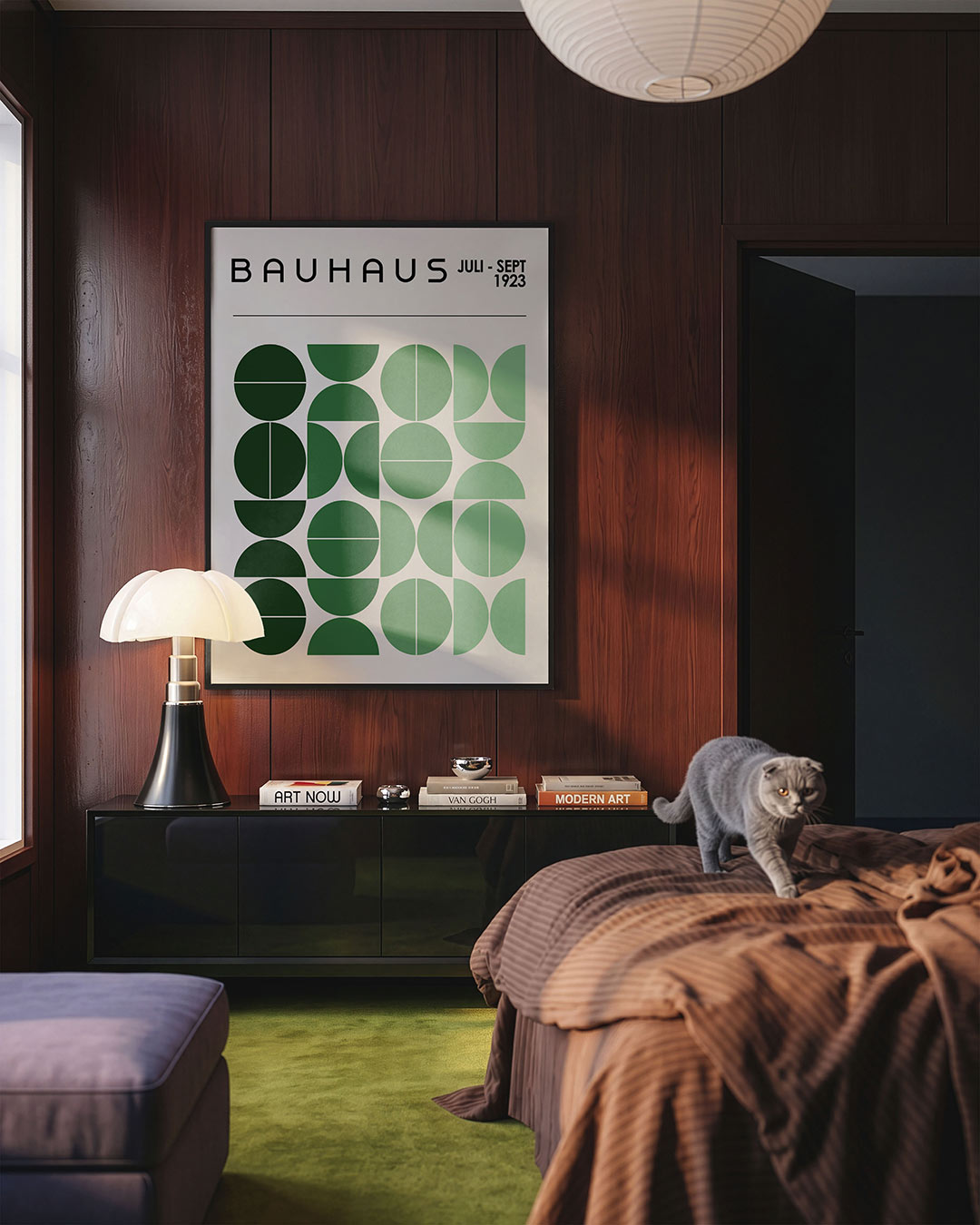 Vormritme en kleur – geometrische Bauhaus poster in staand formaat
