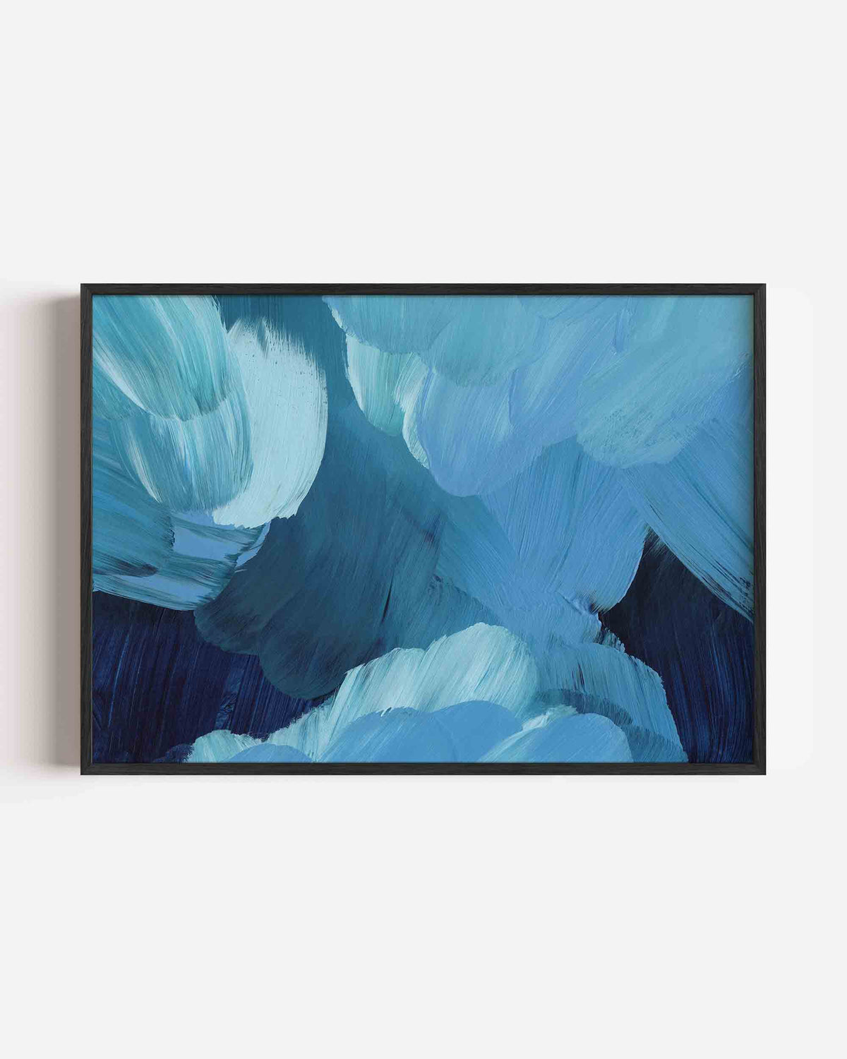 Blauwe penseelstreken – schilderkunst landscape poster als wanddecoratie