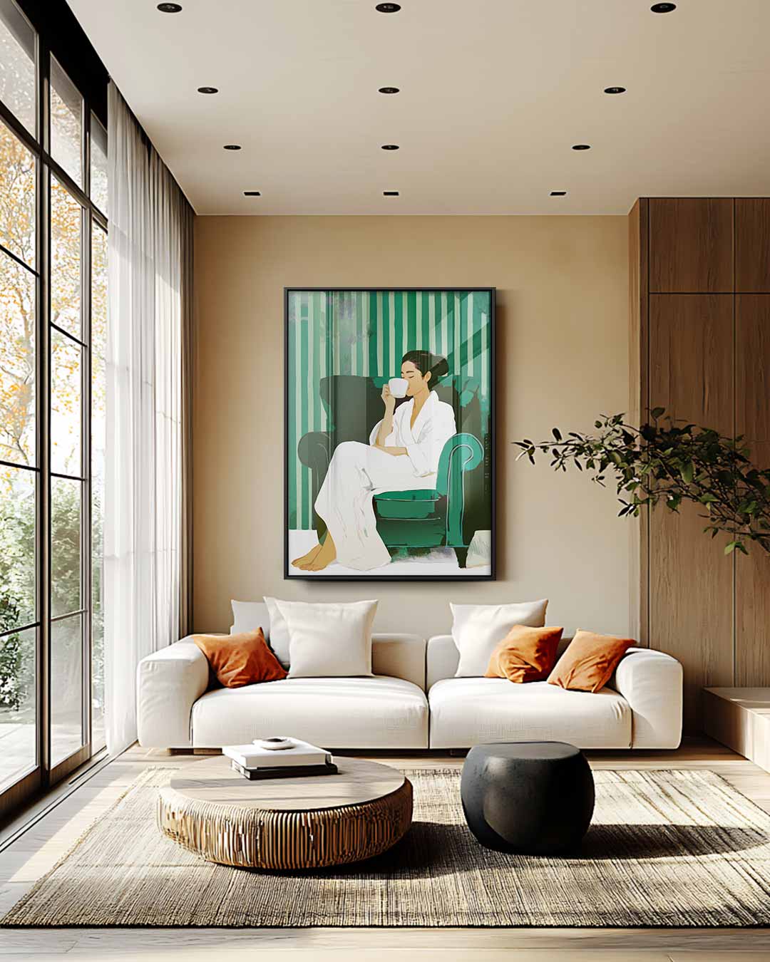Ontspannen Ochtendmoment – staand kunstwerk voor modern interieur