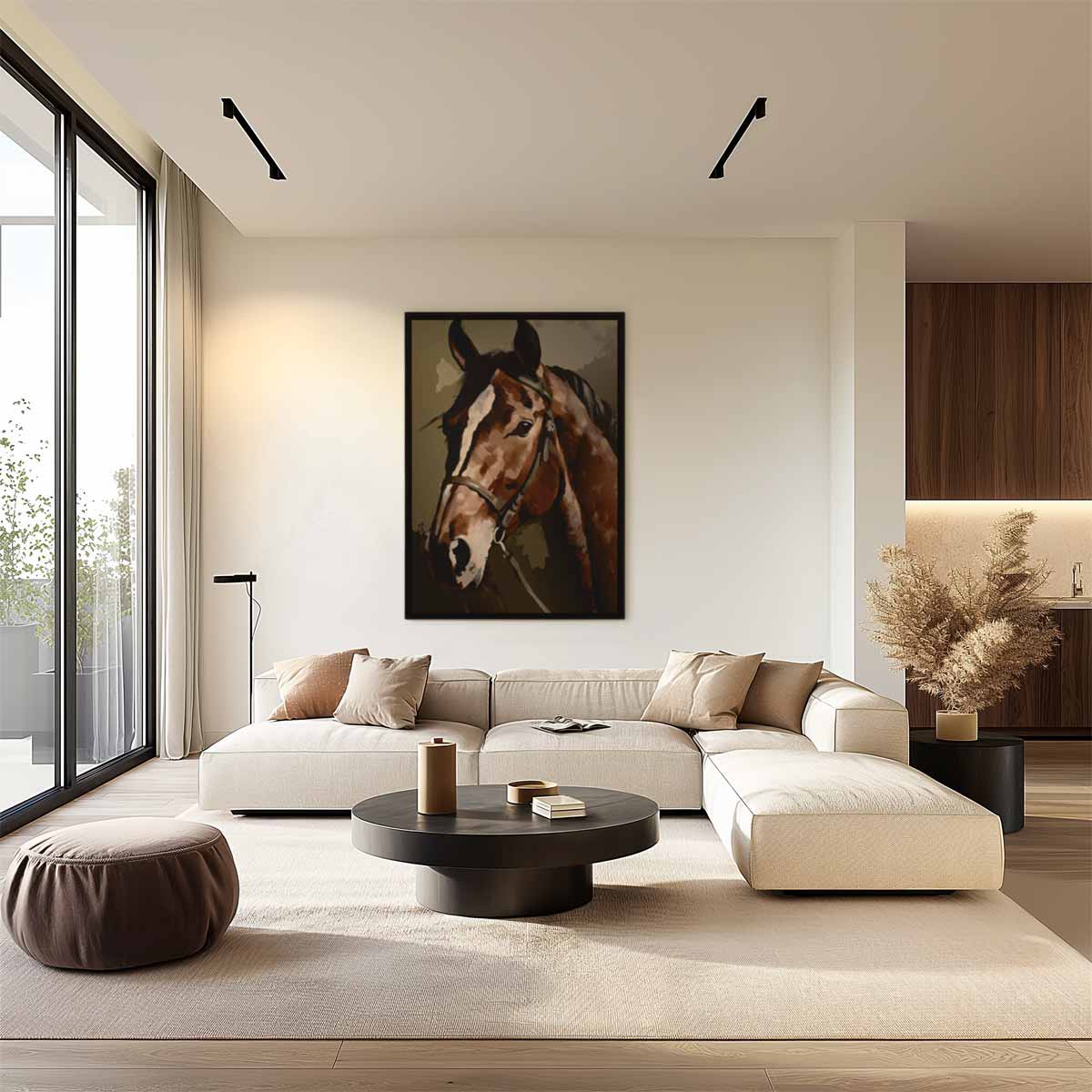 Majestueuze Paardenportret – staand kunstwerk voor modern interieur
