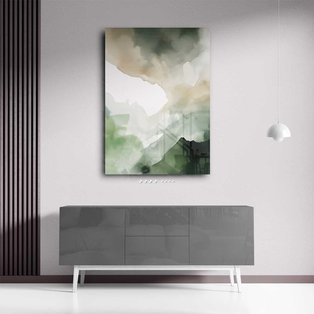 Natuurlijke Aardetinten Abstract – plexiglas wanddecoratie in portret formaat