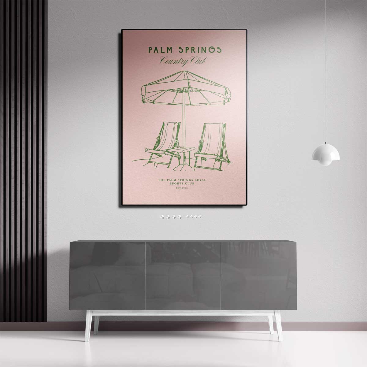 Palm Springs Country Club Poster – canvas kunstwerk als wanddecoratie