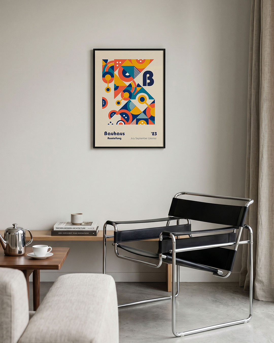 Vormen en vlakkenspel – geometrische Bauhaus poster in staand formaat