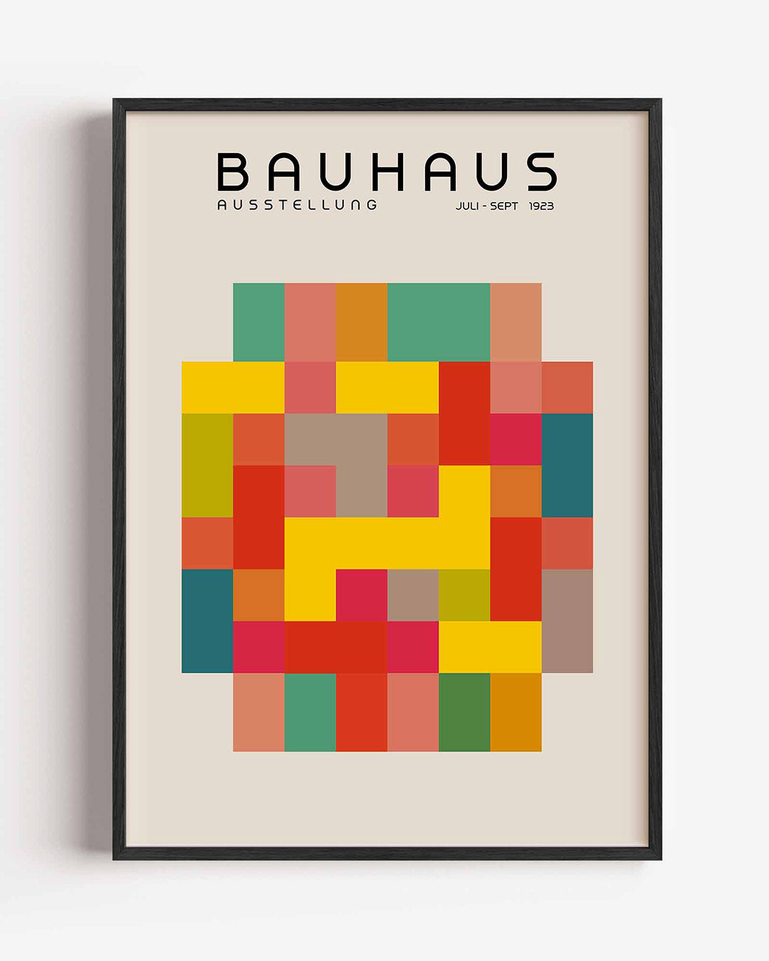 Vorm en kleurvlakken – staande Bauhaus poster als wanddecoratie