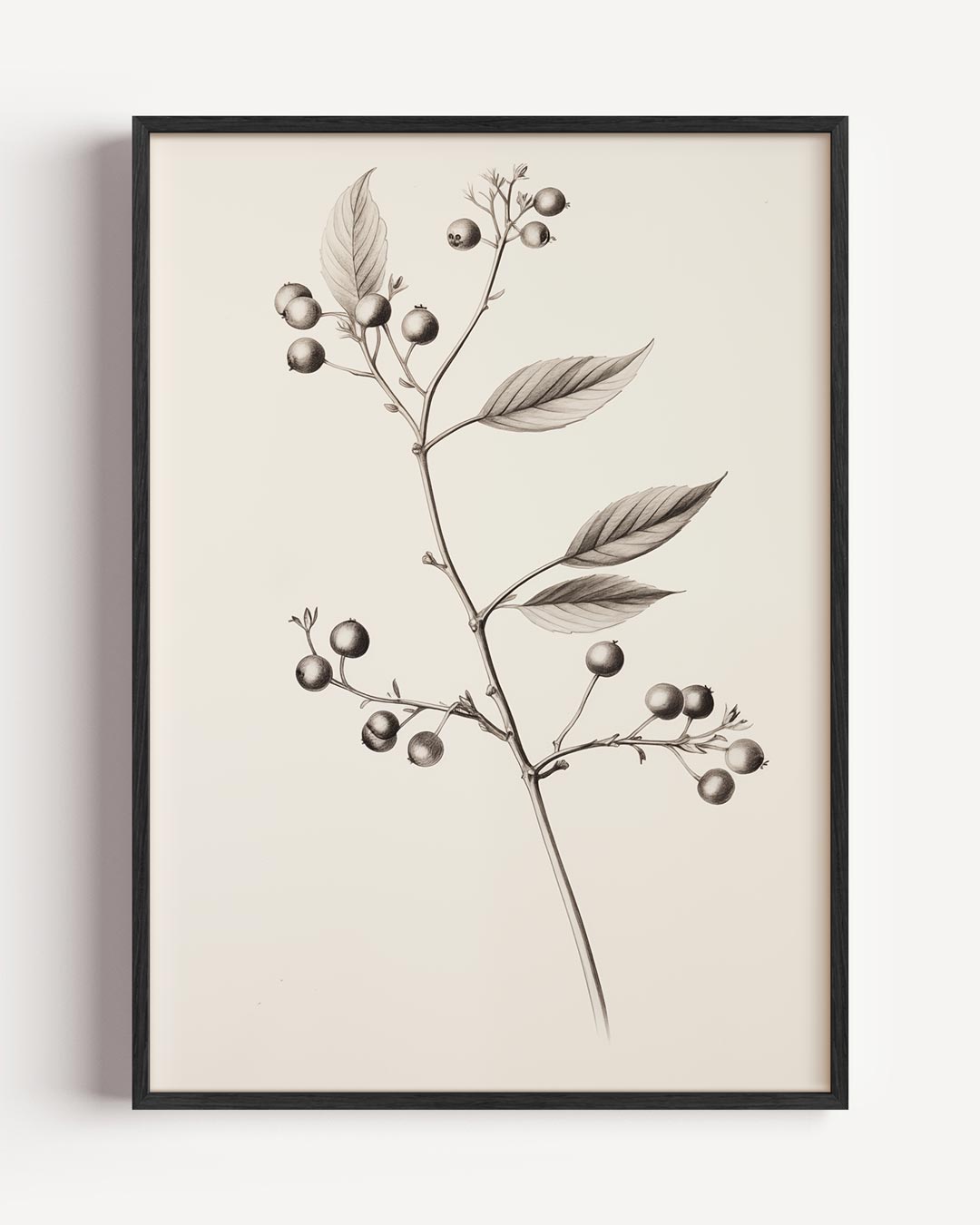 Botanische Bessen Illustratie – kerst portret poster als wanddecoratie