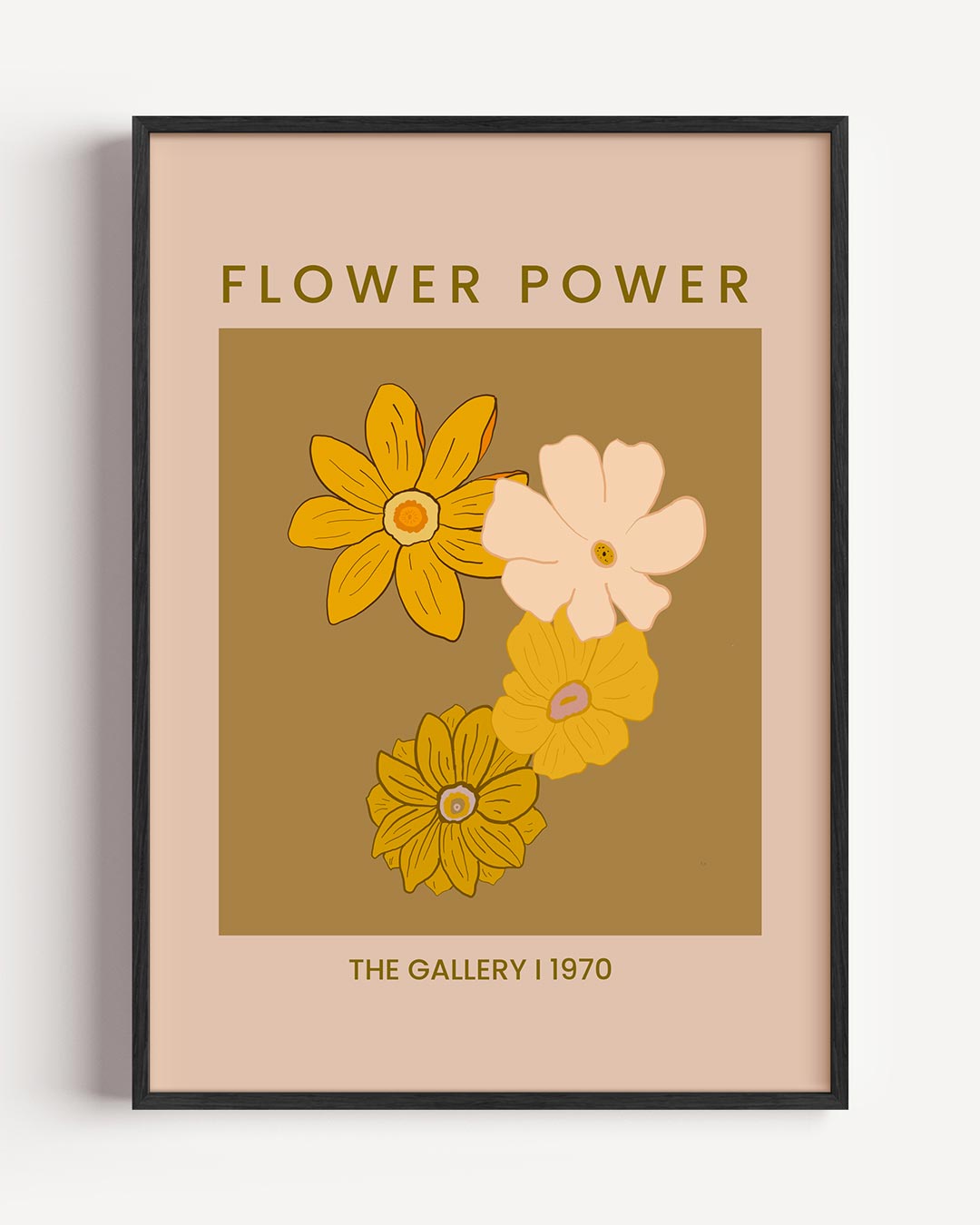 Vintage Flower Power – bloemen portret poster als wanddecoratie