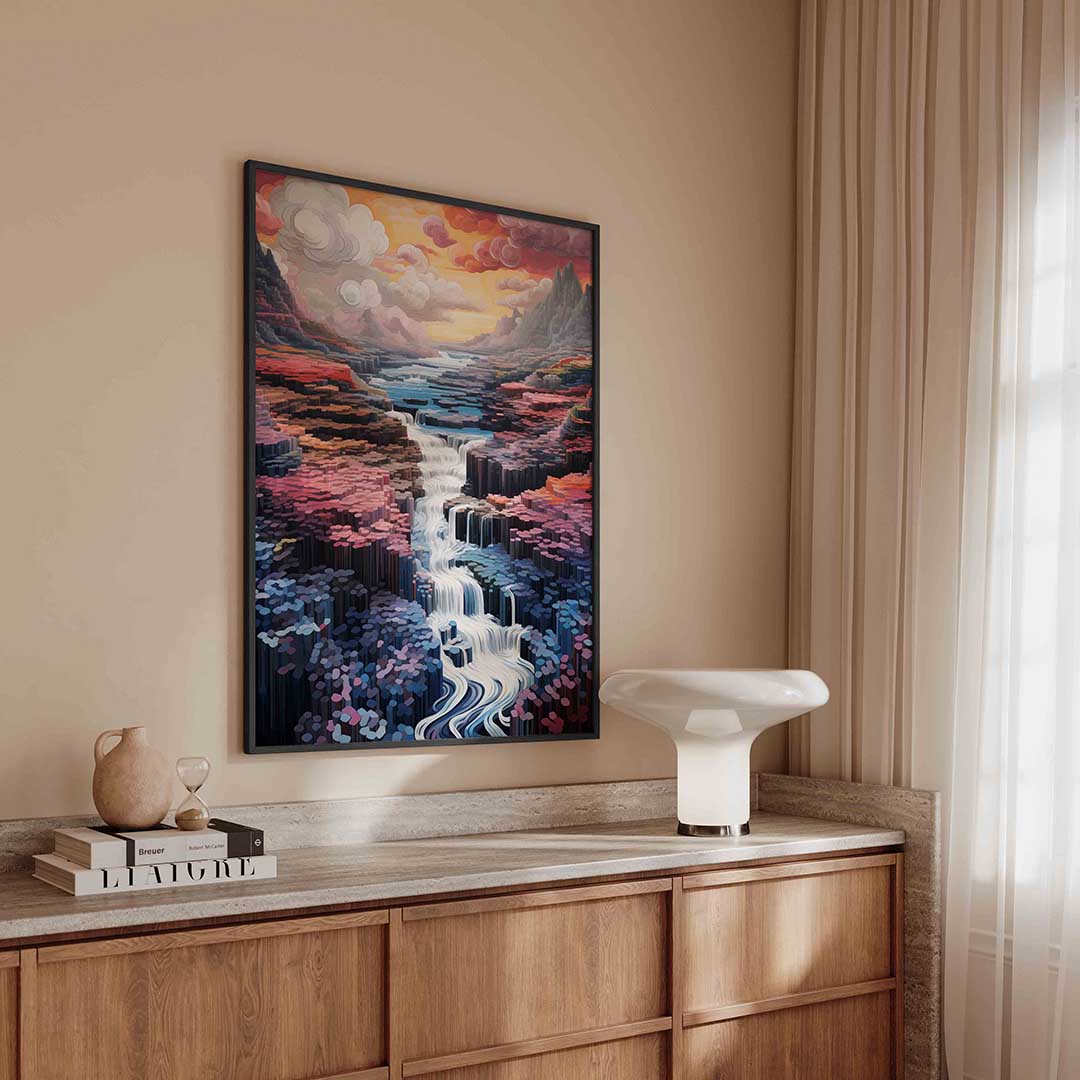 Abstracte landschap – surreal poster in staand formaat
