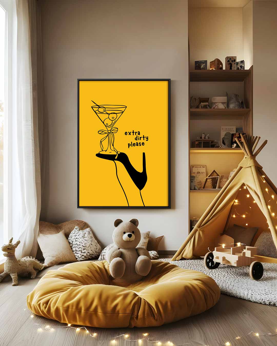Cocktail Chic – modern portret kunstwerk van WallArtistic