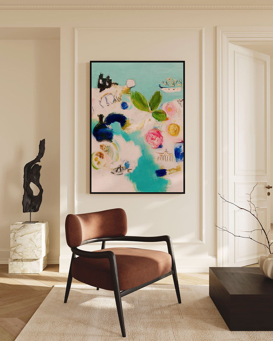 Vrolijke kleurenmix – staande wanddecoratie