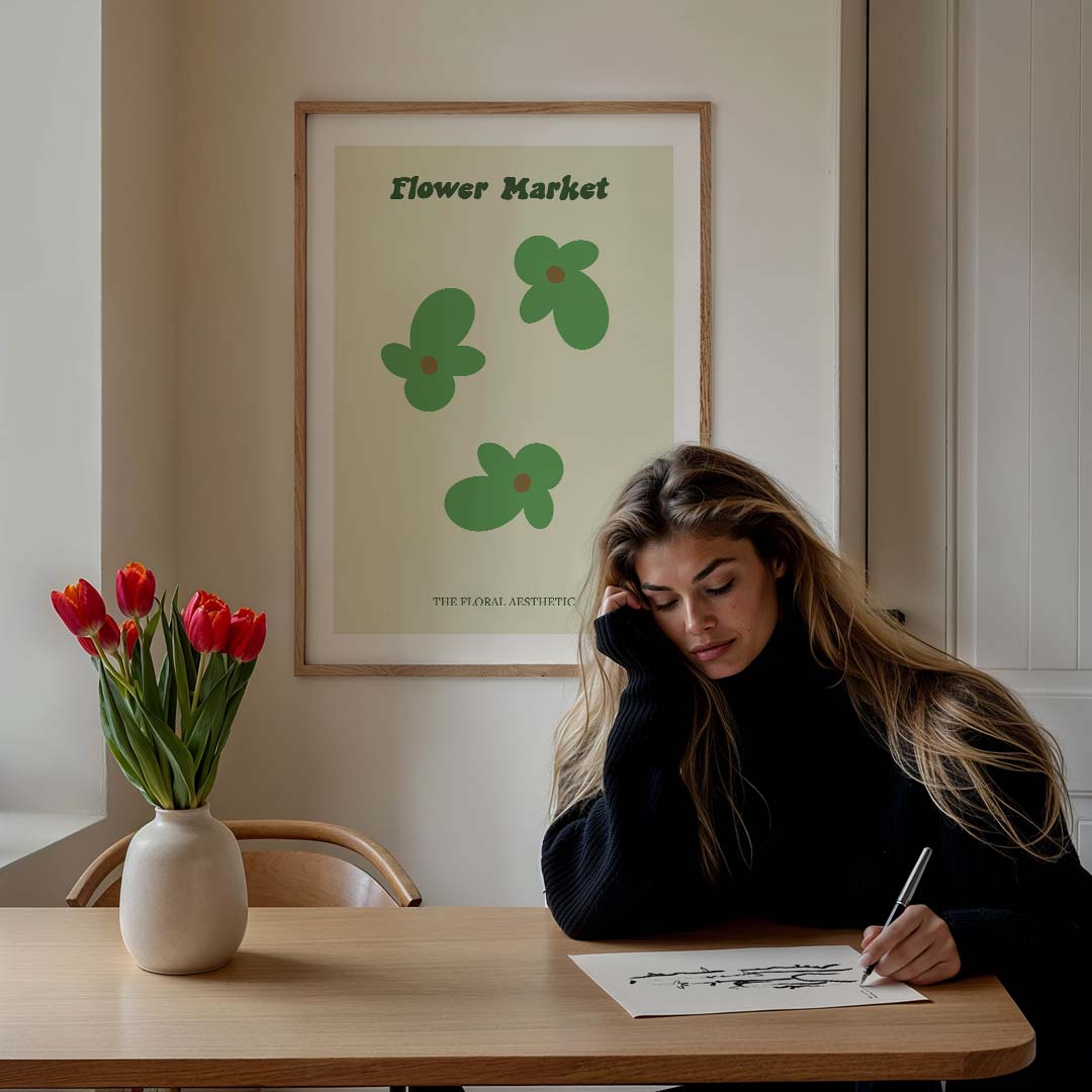 Flower Market – staande muurposter voor een modern interieur