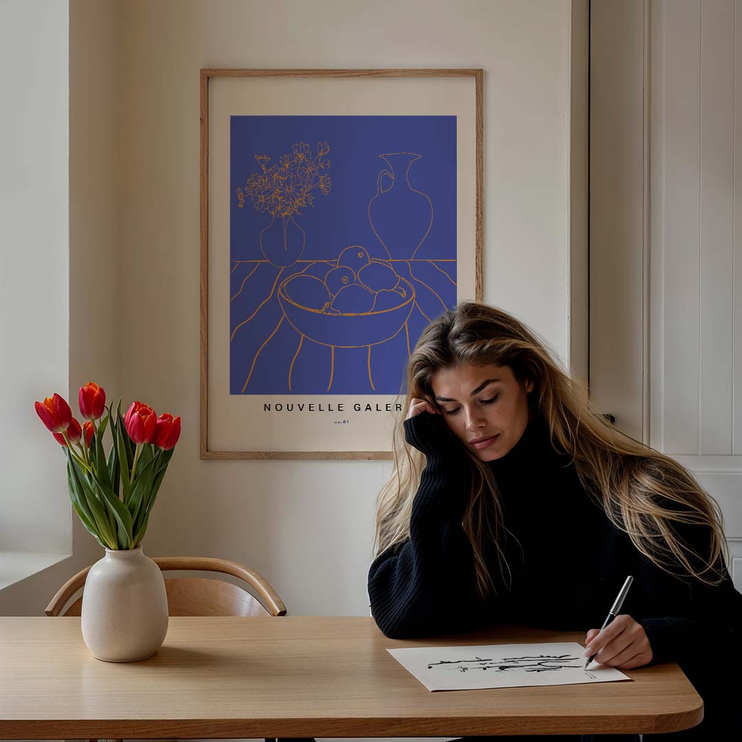 Moderne Elegantie – bloemen poster in staand formaat