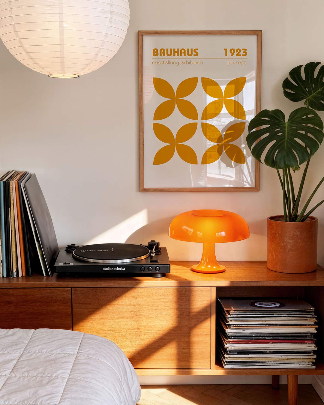 Vormritme en kleur – geometrische Bauhaus poster in staand formaat