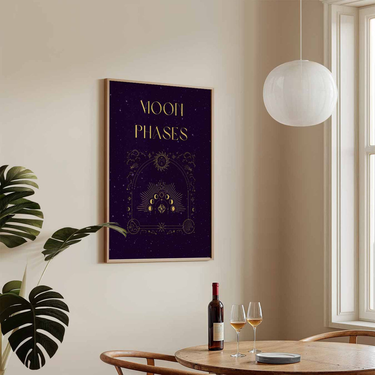 Magische Maanfasen – tekstposter in staand formaat