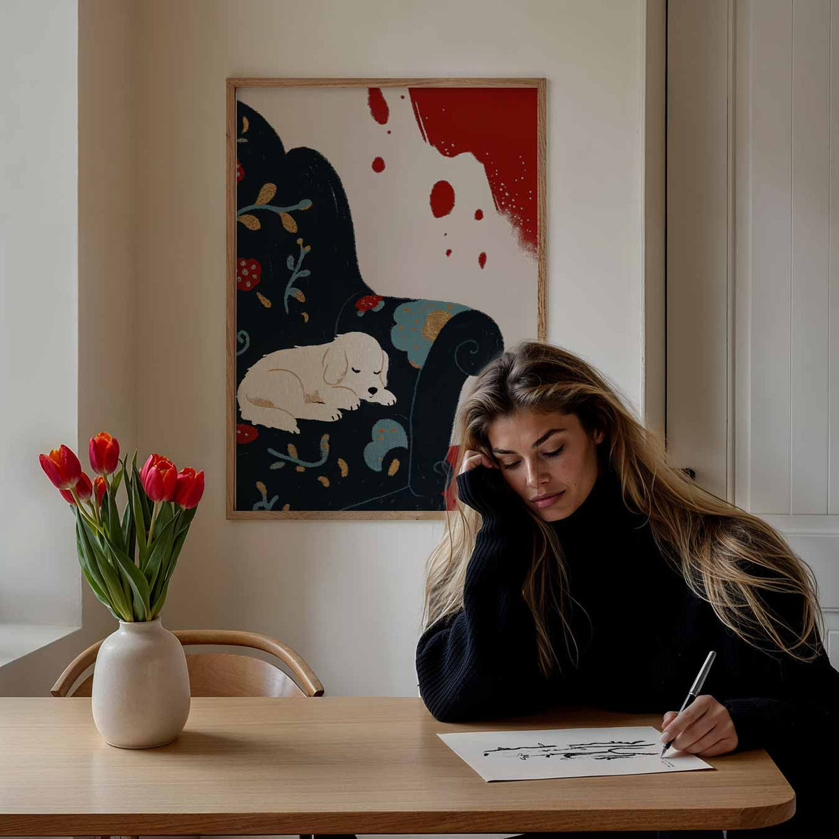 Schattige Slaapplek – zomer poster als frisse staande wanddecoratie