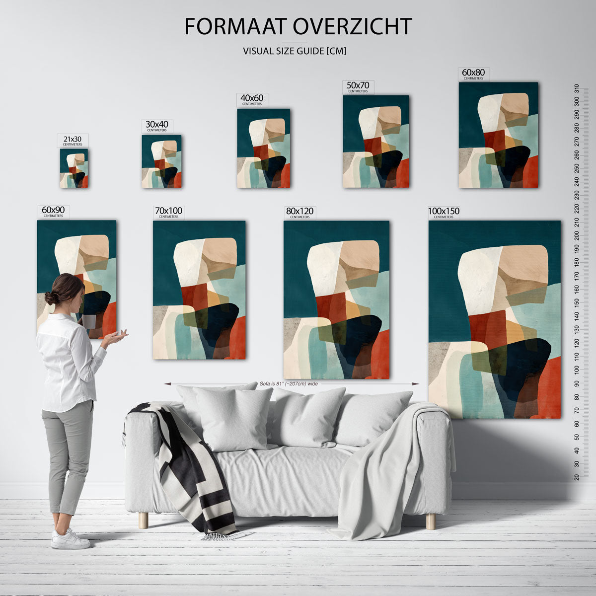 Abstracte vormen – staande muurposter met abstracte vormen