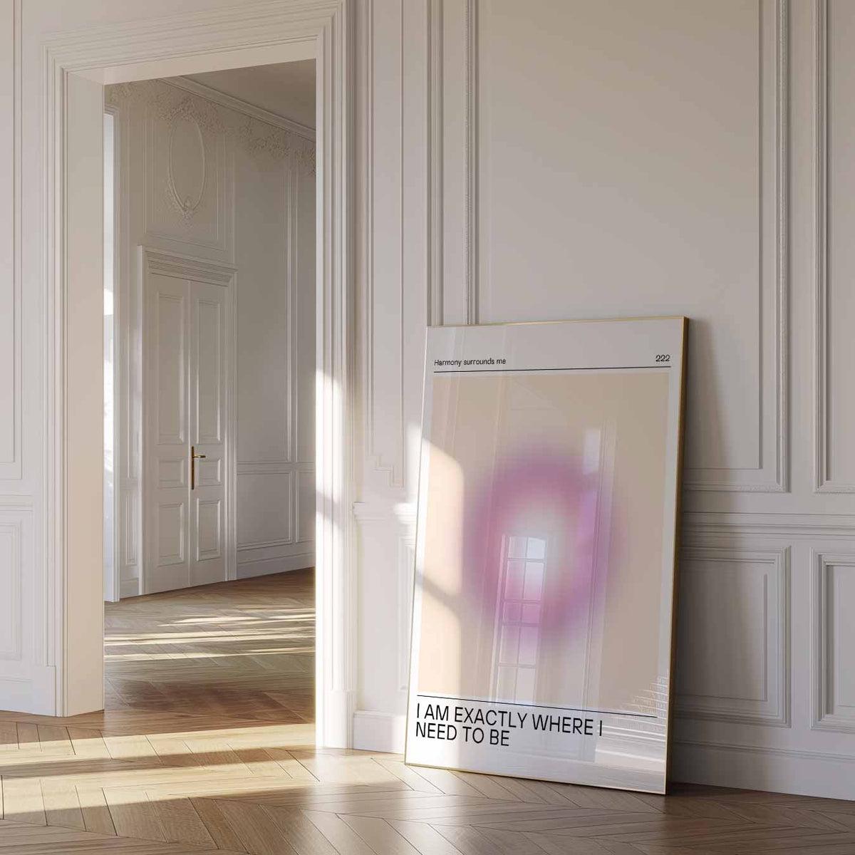Inspirerende Roze Mandala – mindful poster in staand formaat