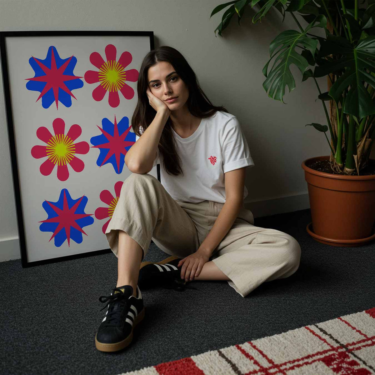 Bloemenexplosie – abstracte wandkunst als portret poster