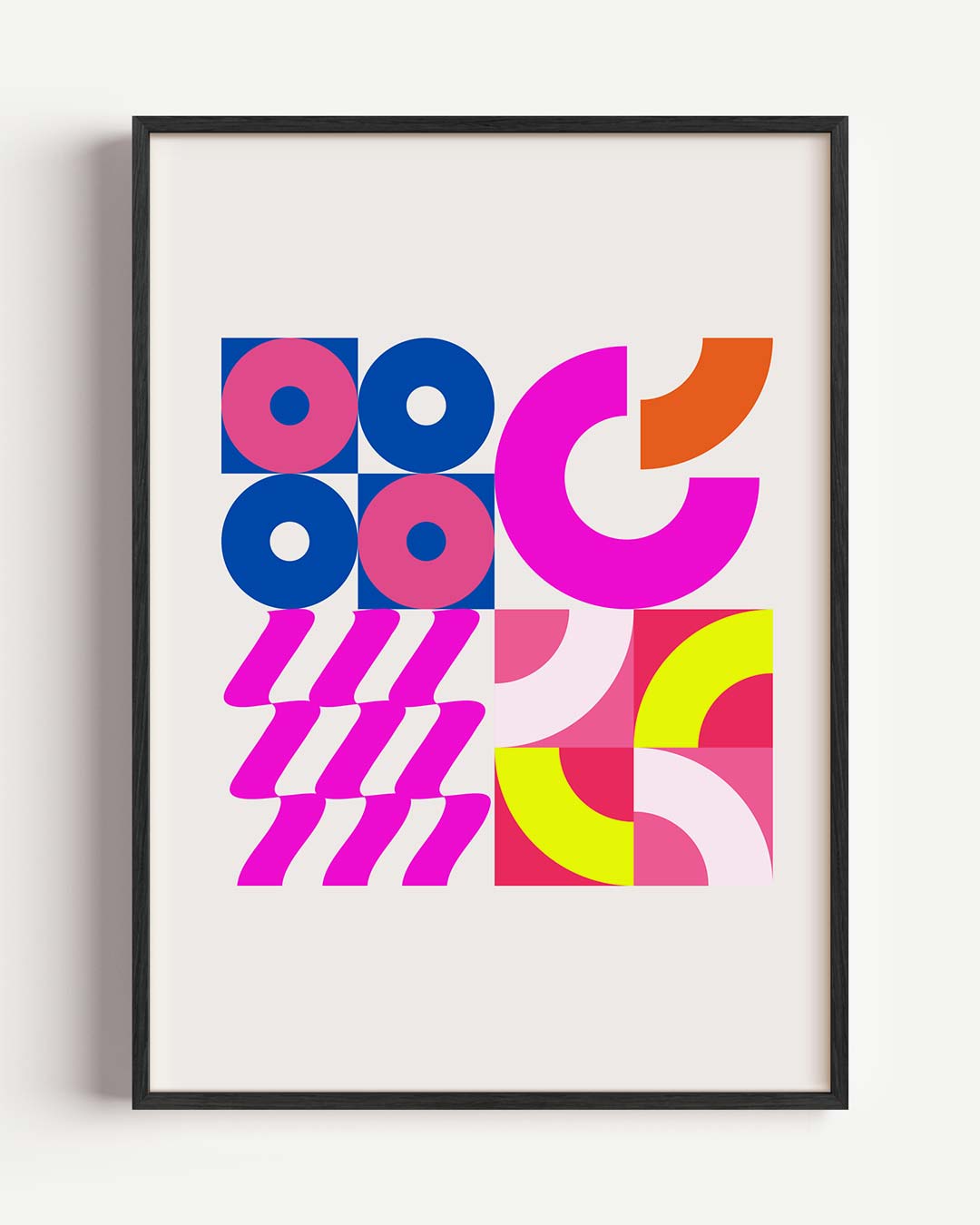 Speelse Kleurenexplosie – kleurrijke abstracte portret poster als wanddecoratie