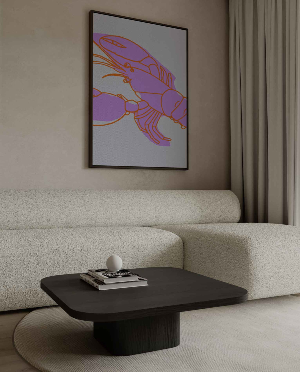 Kleurrijke Kreeft in Abstract – dibond wanddecoratie in staand formaat