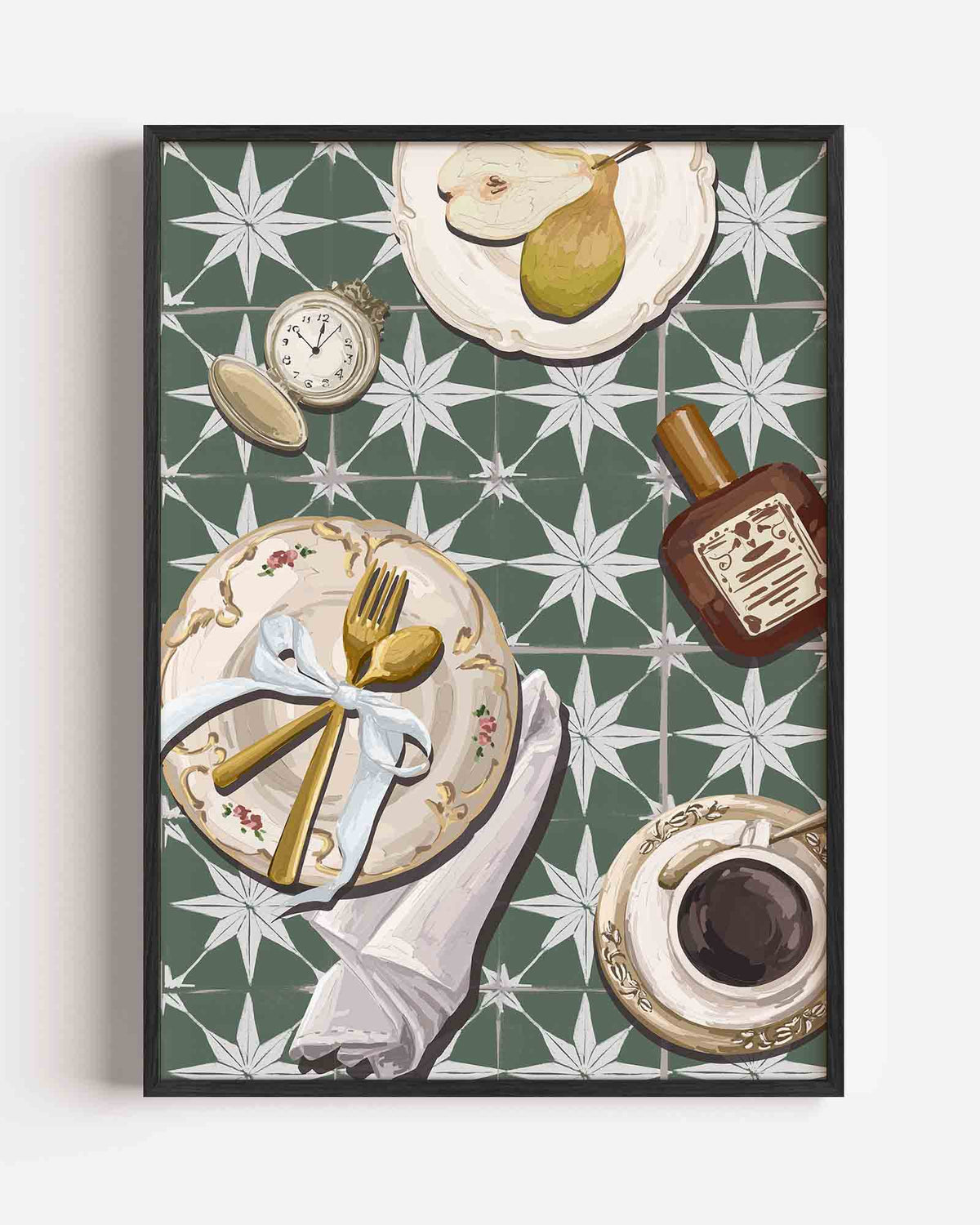Ontbijt tafel – keuken portret poster als wanddecoratie
