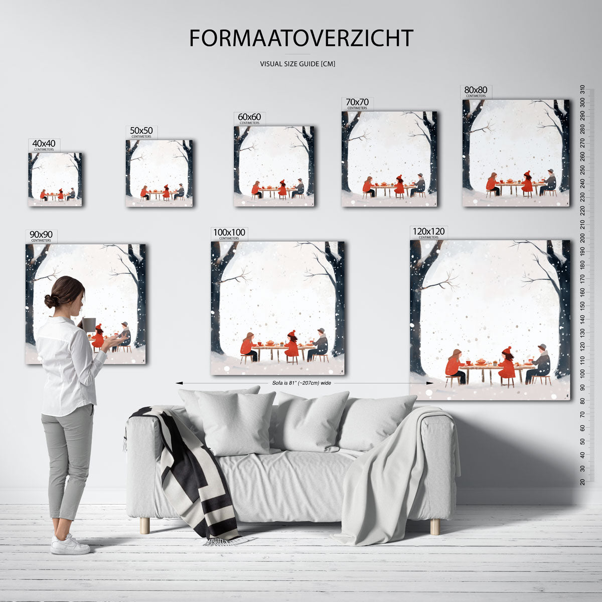 Winterse maaltijd – vierkante muurposter voor de kinderkamer