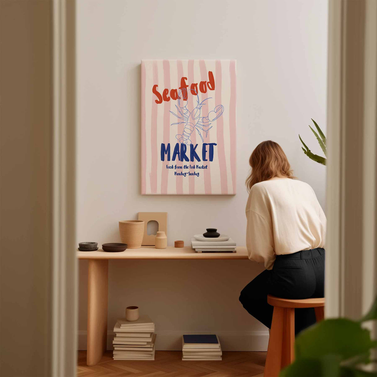 Kunstzinnige Zeevruchtenmarkt – staand kunstwerk voor modern interieur