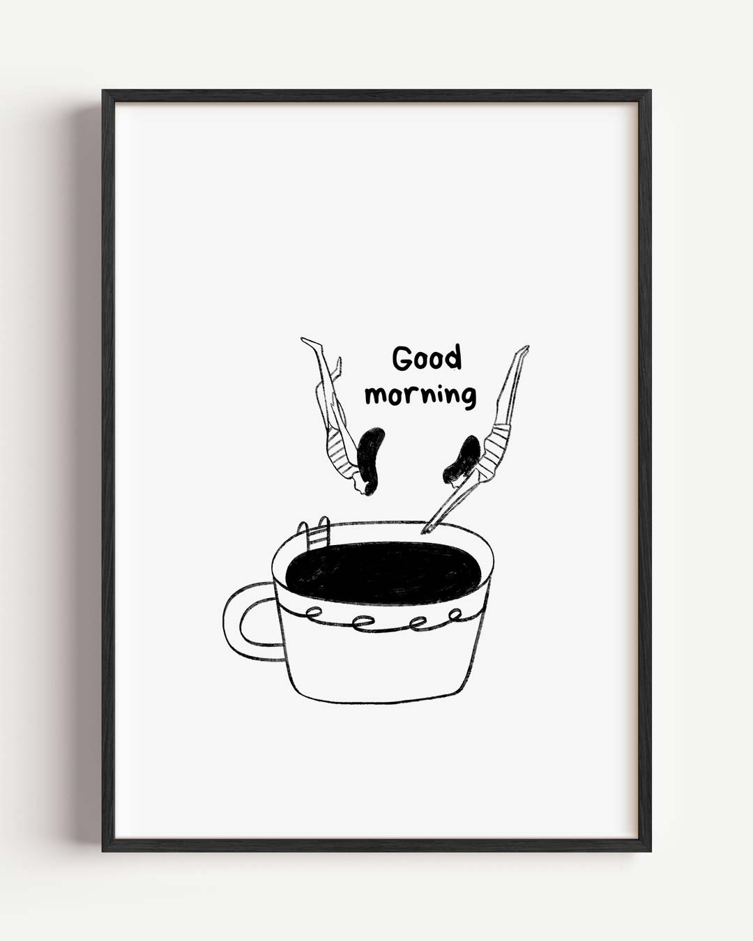 Koffieduik Illustratie – zomer portret poster als wanddecoratie