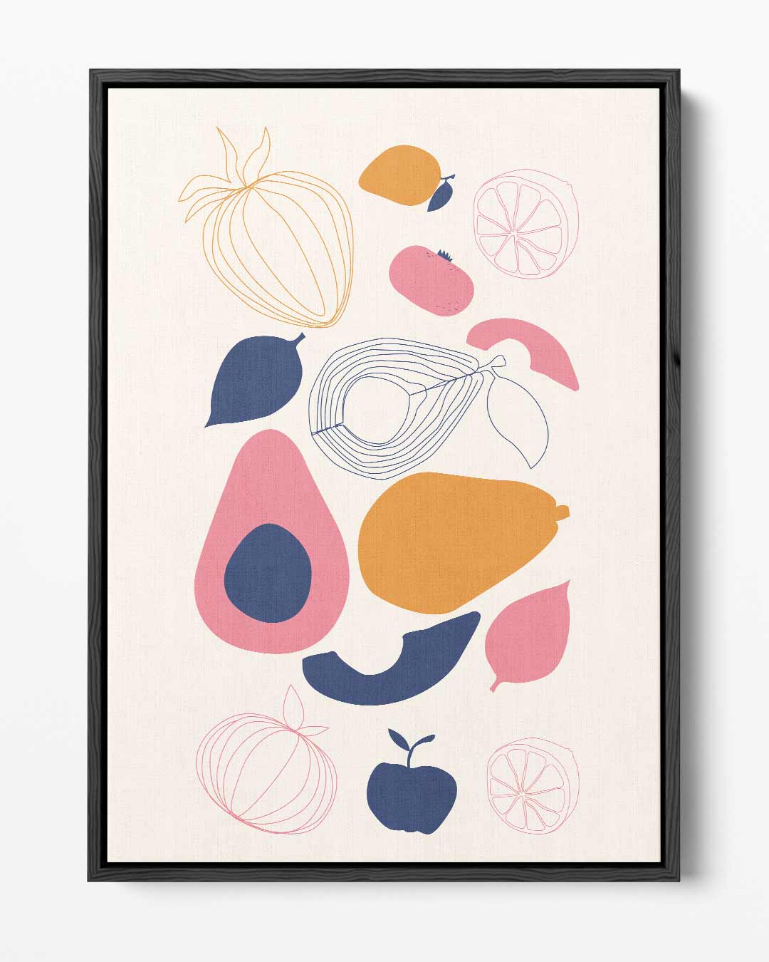 Vrolijke Vruchten Illustratie – portret kunstwerk als wanddecoratie