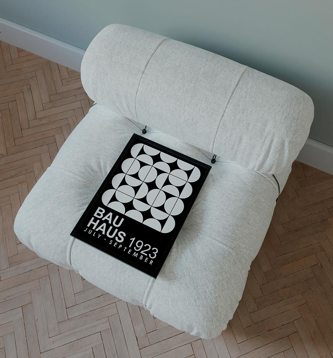  – staande Bauhaus poster voor aan de muur