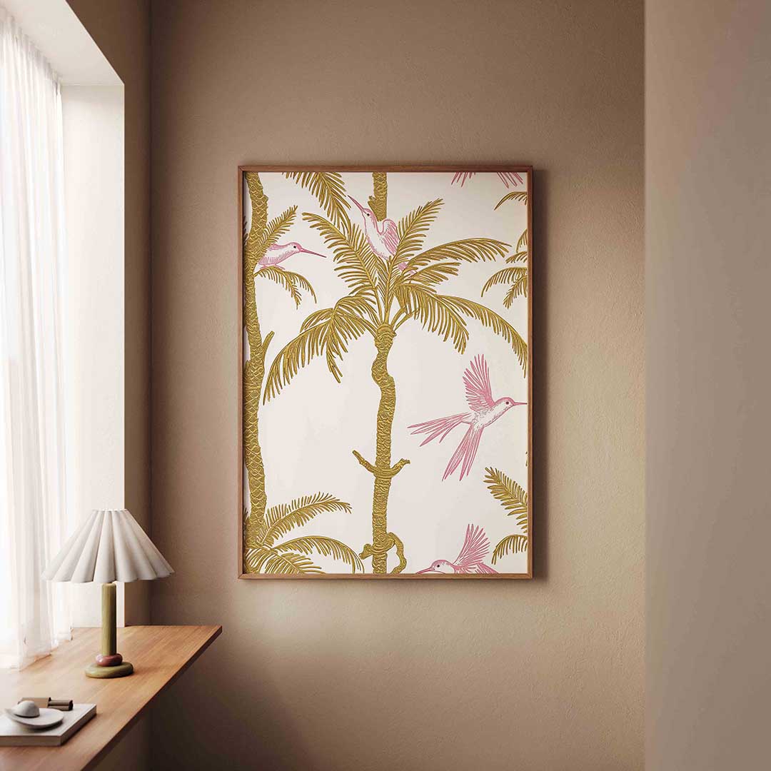 Vogels en palmbomen – staande jungle wanddecoratie van WallArtistic