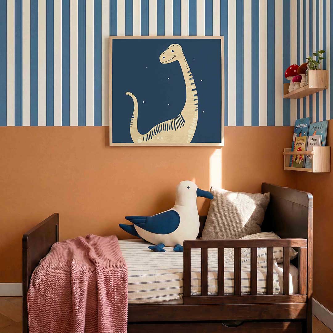 Dinosaurus glimlach – kids poster in vierkant formaat