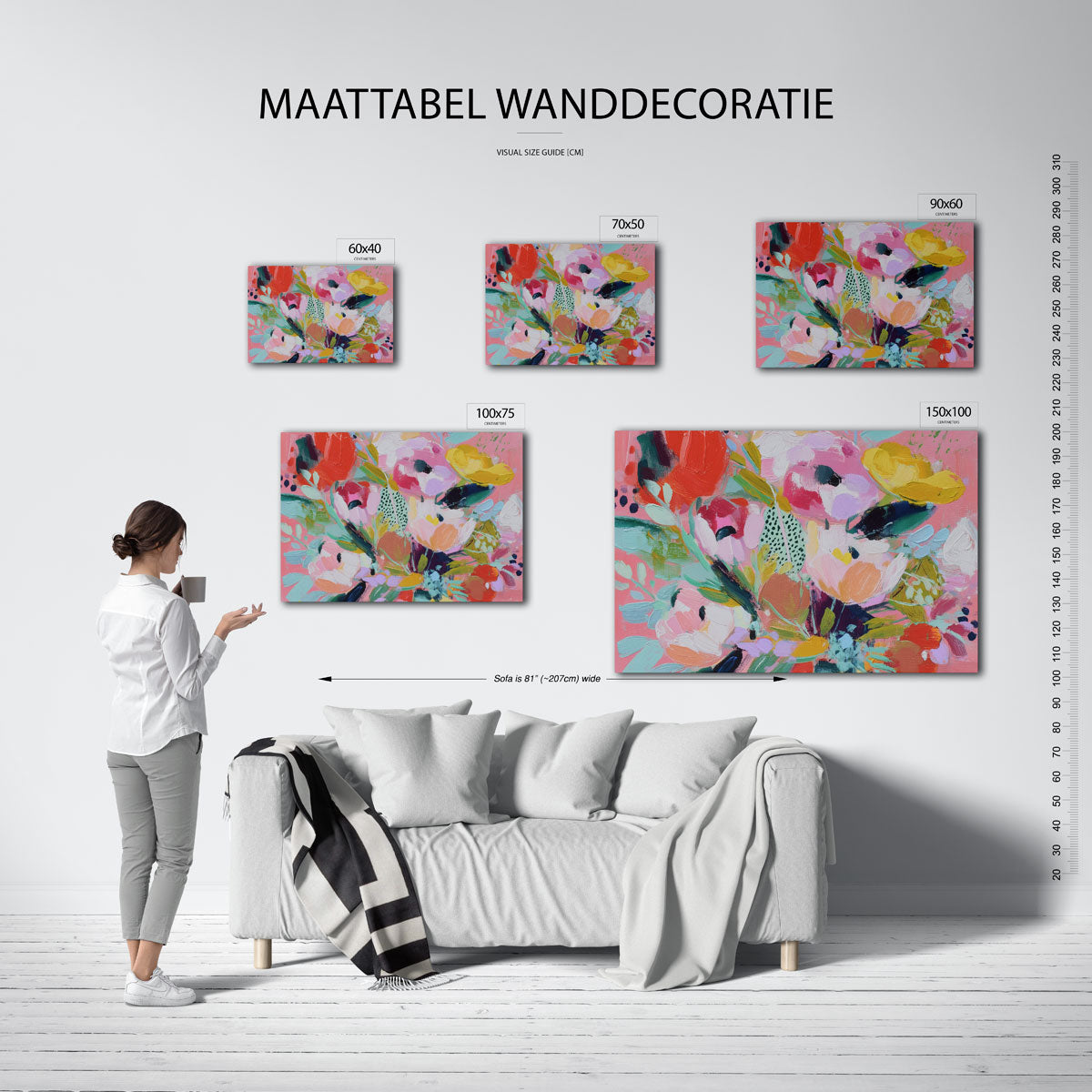 Kleurrijke bloemenexplosie – Bloemenexplosie – kunstwerk op canvas, dibond of plexiglas