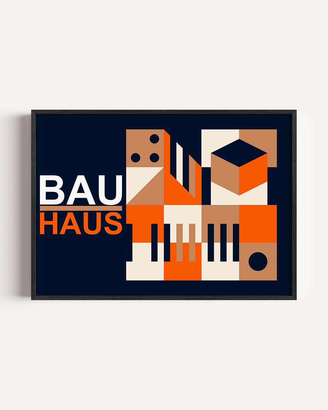 Vormen en vlakkenspel – liggende Bauhaus poster als wanddecoratie