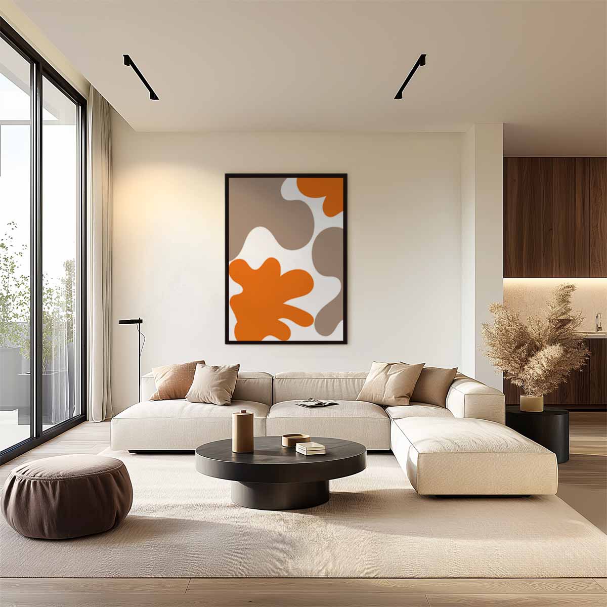 Vloeiende Vormen Abstract – plexiglas wanddecoratie in portret formaat