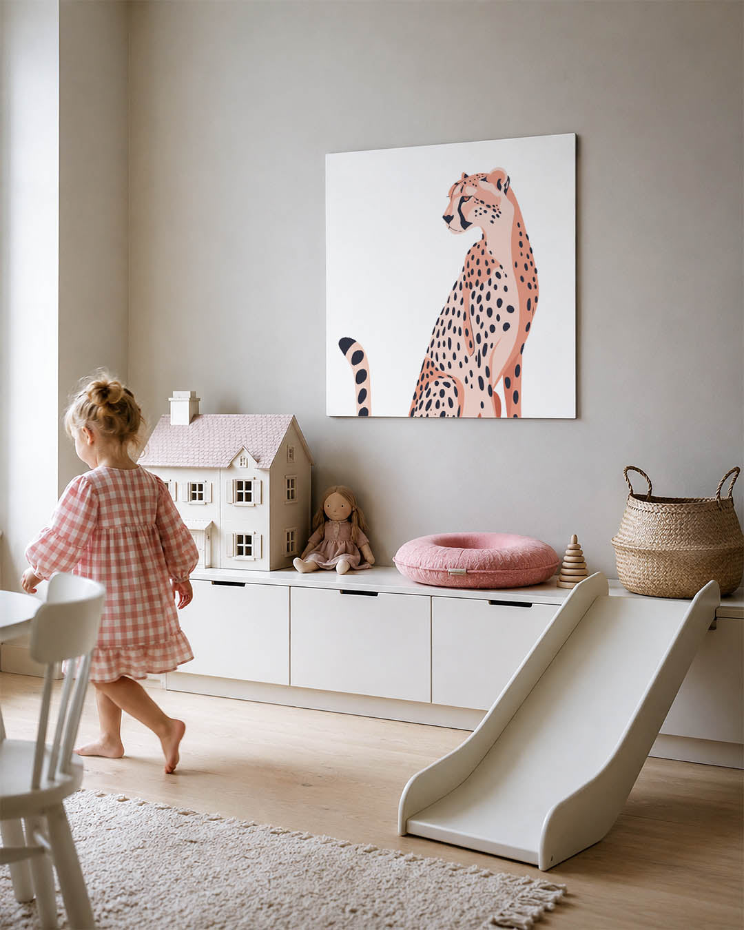 Gestileerde luipaard illustratie kunstwerk – tweede productweergave – dit kunstwerk toont een gestileerde luipaard met