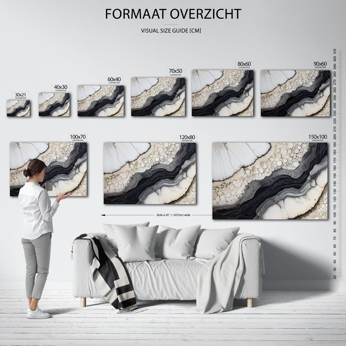 Abstracte vormen – liggende muurposter met abstracte vormen