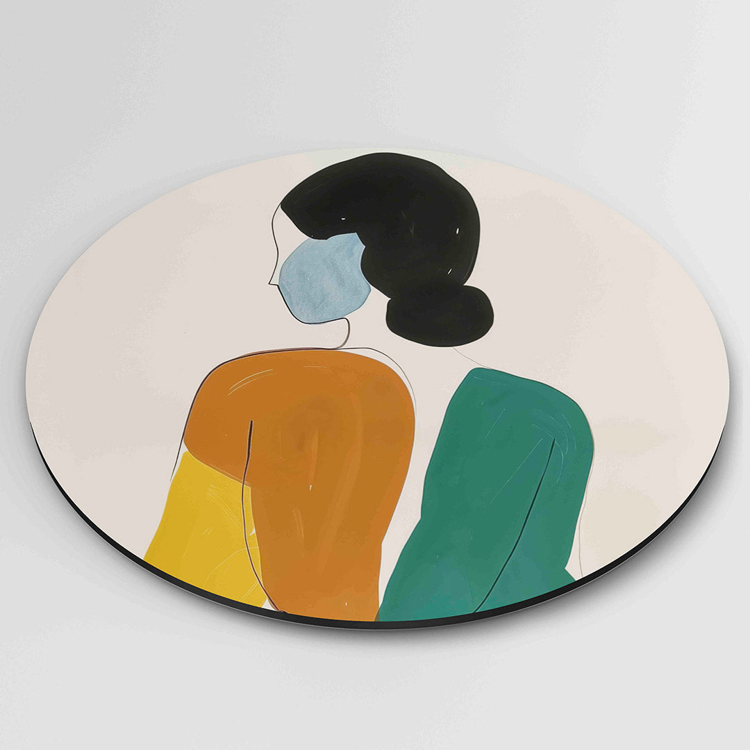 Abstracte figuur – kleurrijke wandkunst als muurcirkel
