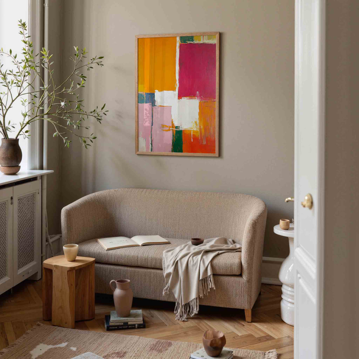 Abstracte vormen – illustratie poster in staand formaat
