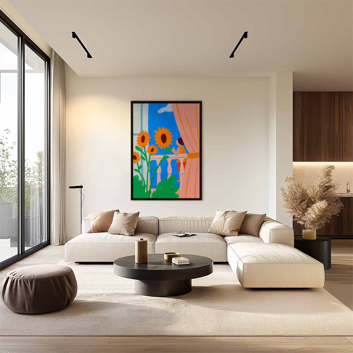 Zomerse Balkonmomenten – staand kunstwerk voor modern interieur