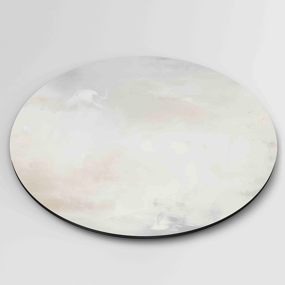 Abstracte wolken – ronde wanddecoratie met abstract ontwerp