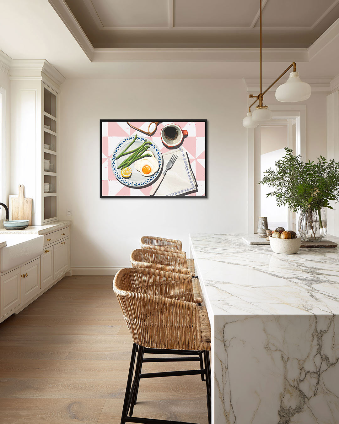 Ontbijt illustratie – liggende wanddecoratie