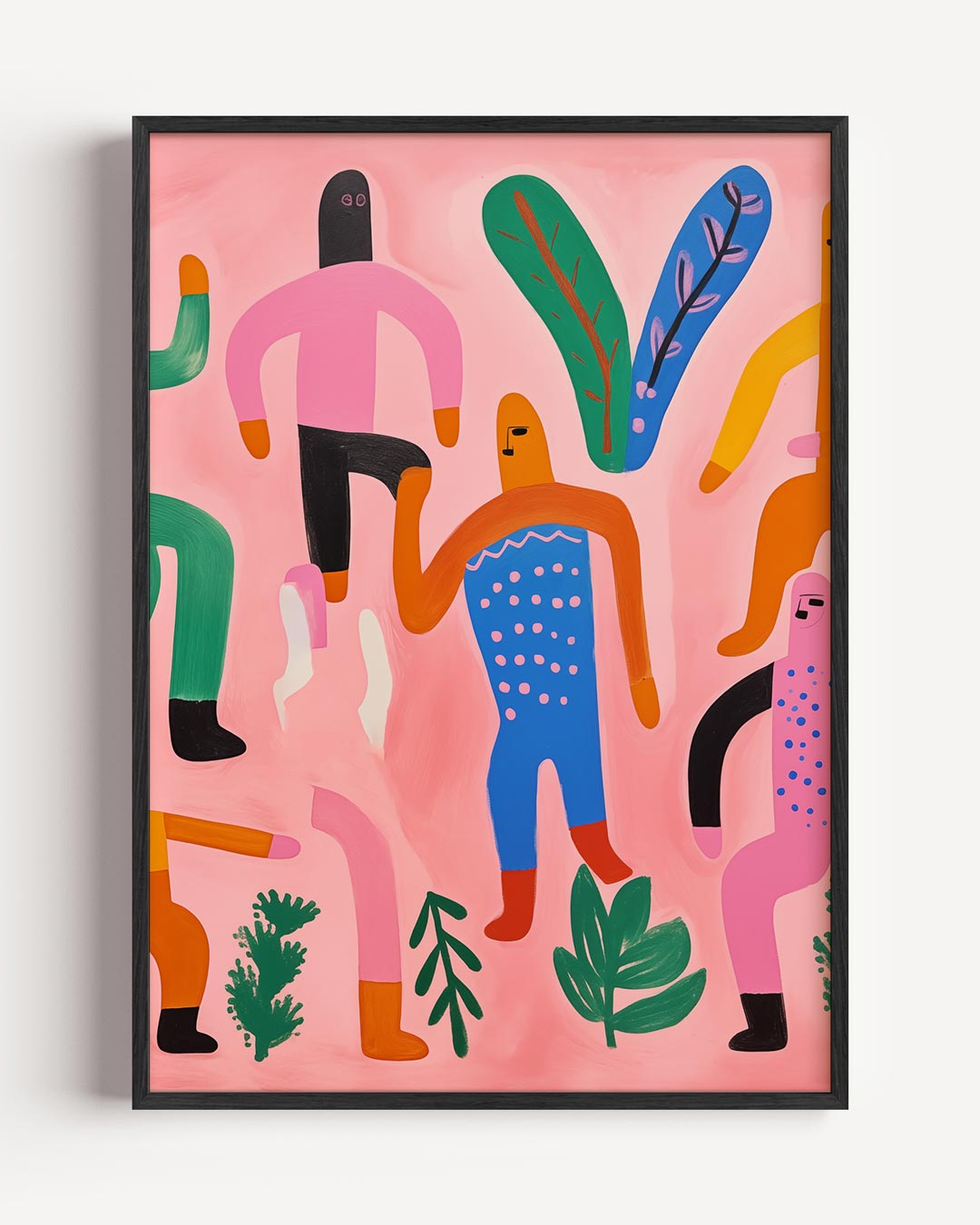 Vrolijke Bewegingen Abstracte Kunstposter – abstracte portret poster als wanddecoratie