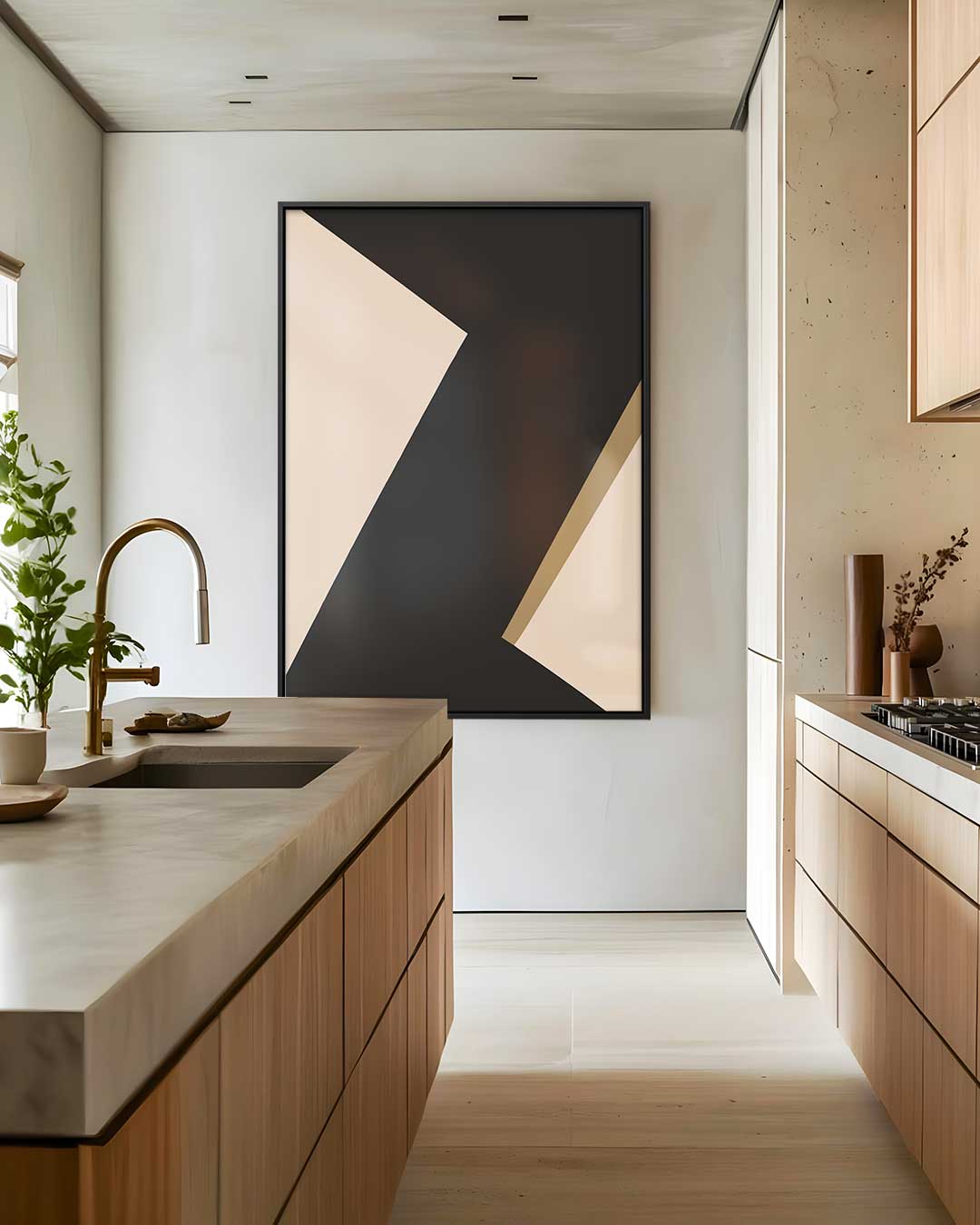 Abstract Elegantie – dibond wanddecoratie in staand formaat