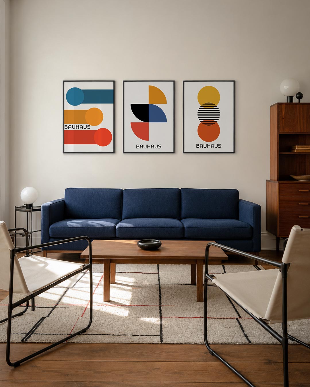 Kleurrijke cirkelbalans driedelige posterset – deze posterset in drie delen toont een speelse ordening van cirkels en