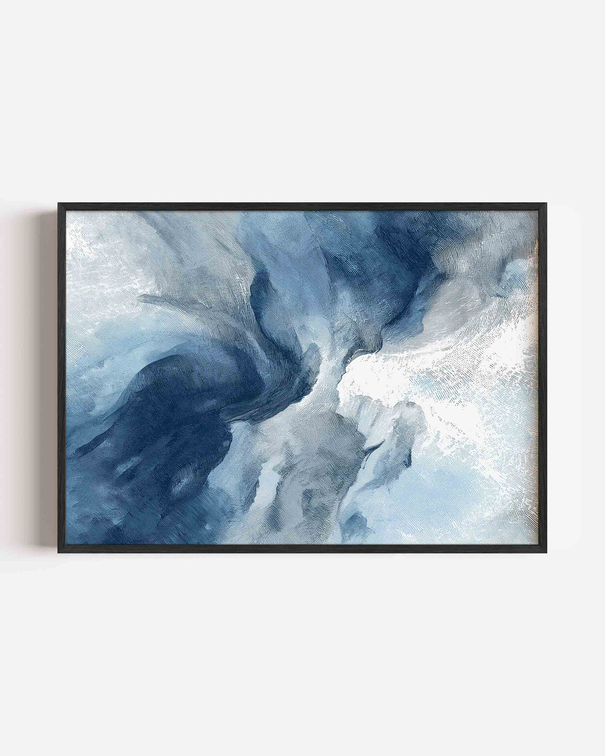 Abstracte blauwe vormen – abstracte landscape poster als wanddecoratie