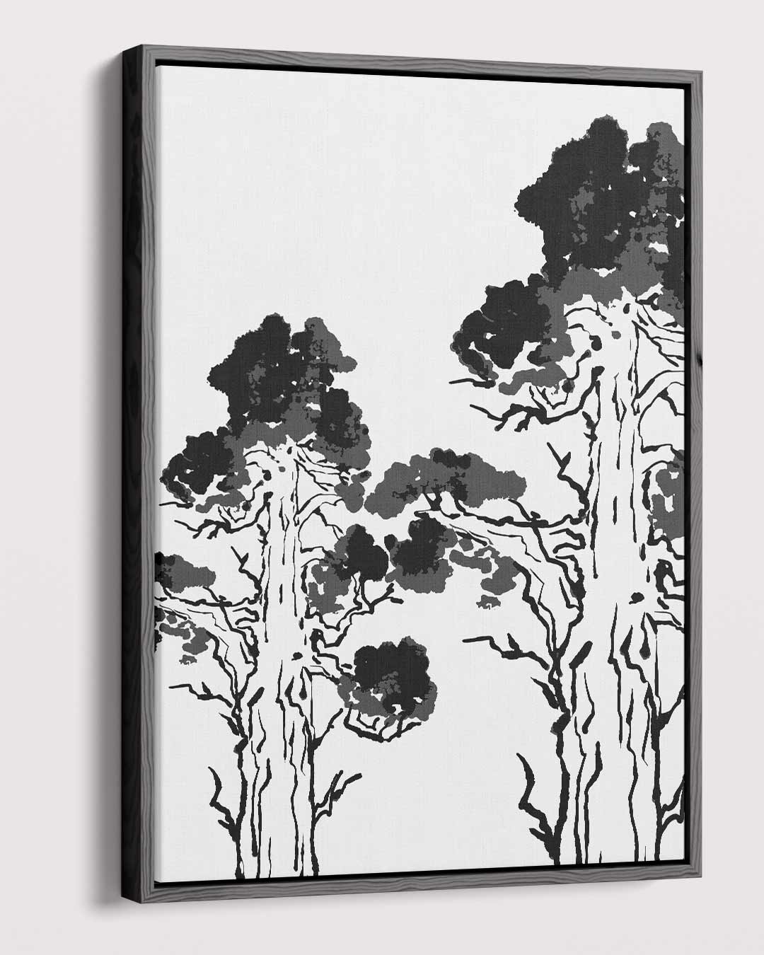 Zwart-wit Bospracht – dibond kunstwerk als wanddecoratie