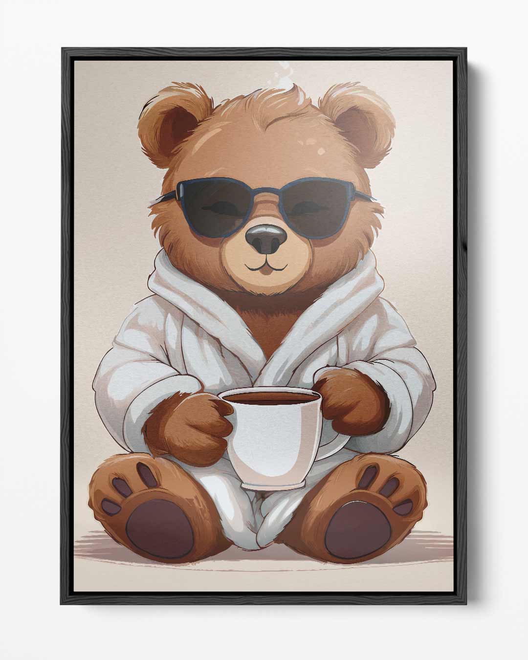 Relaxte Beer met Koffie – portret kunstwerk als wanddecoratie