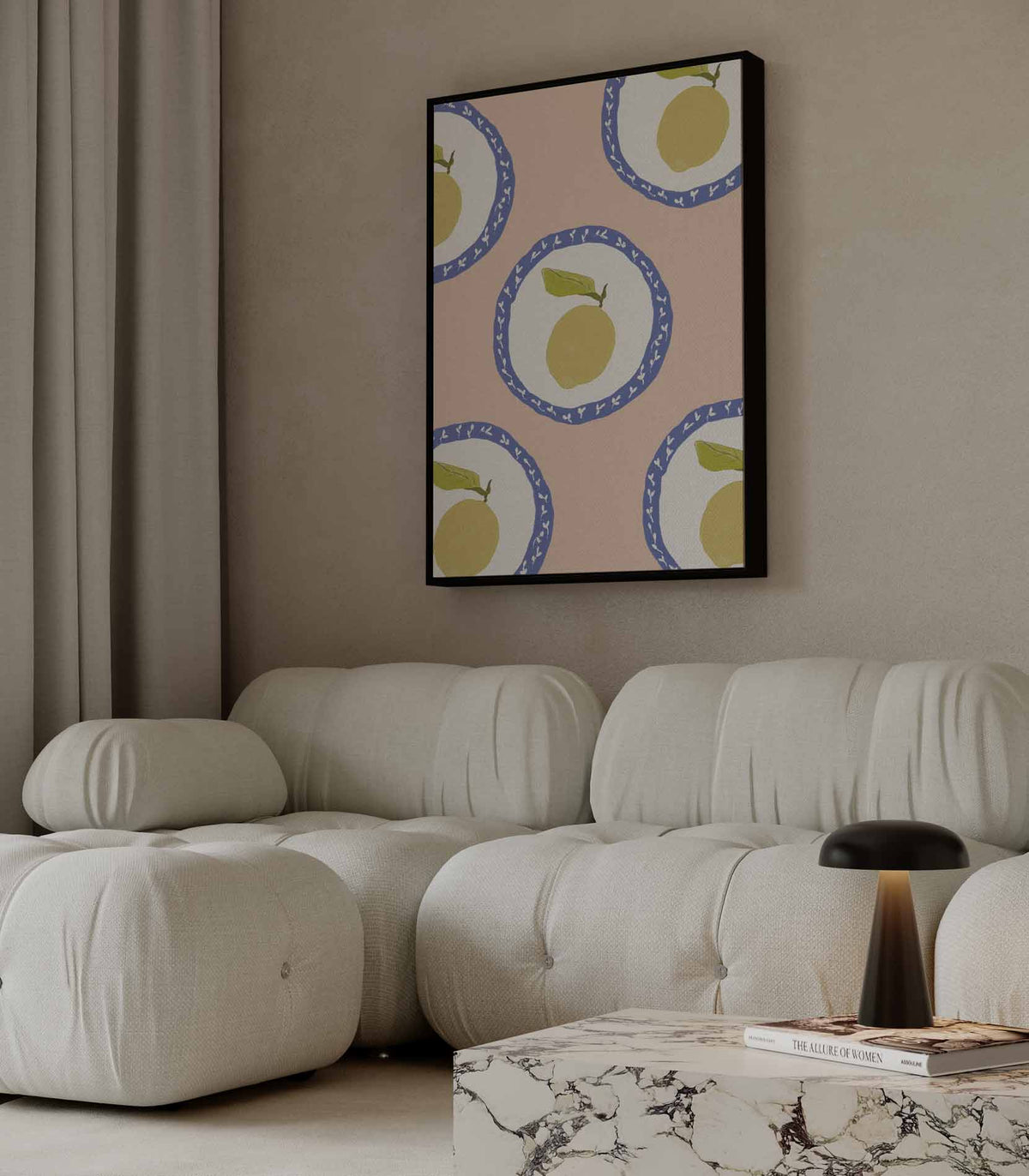 Zomerse Citroenen op Bord – plexiglas wanddecoratie in portret formaat