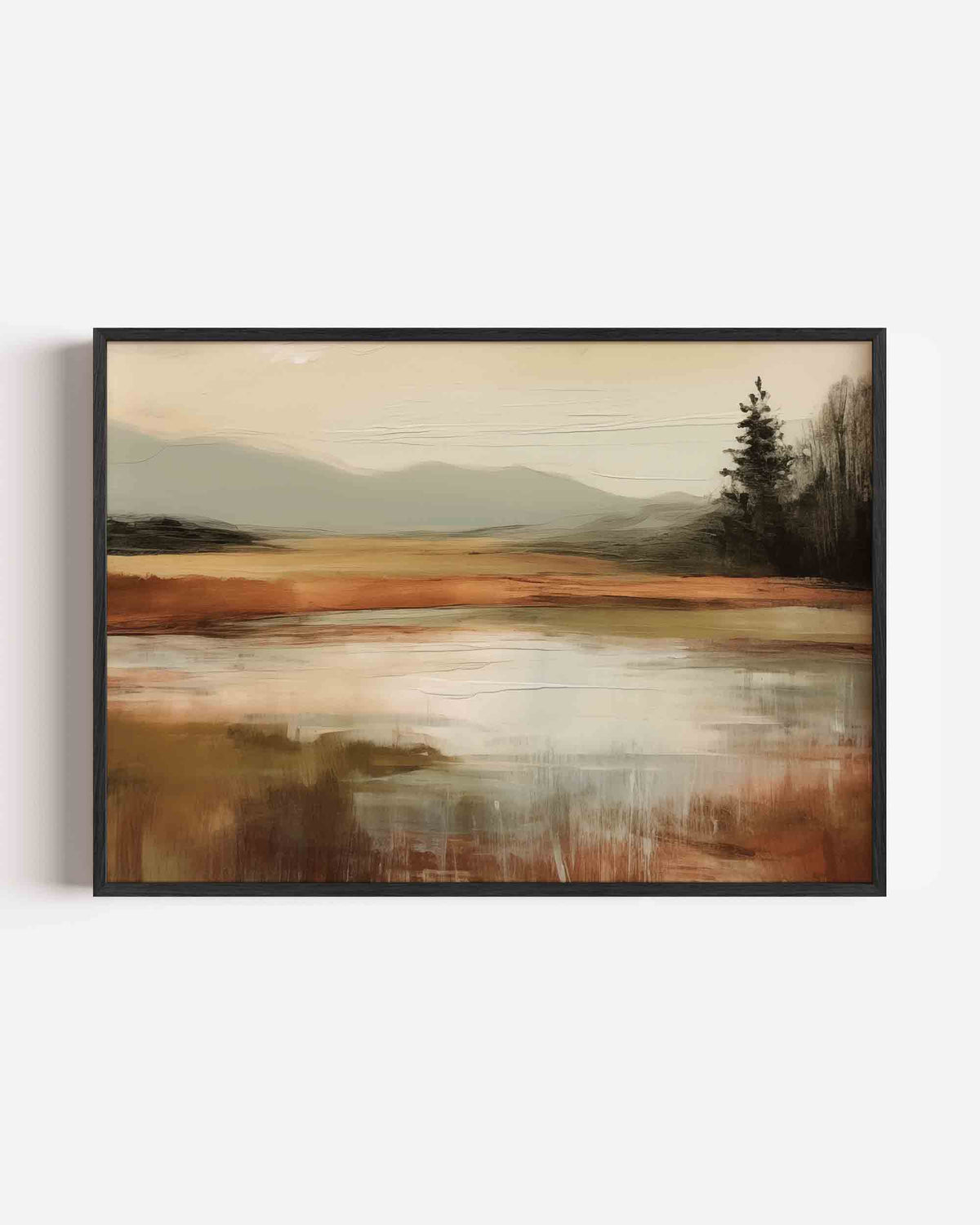 Landschap met bomen – kleurrijke abstracte landscape poster als wanddecoratie