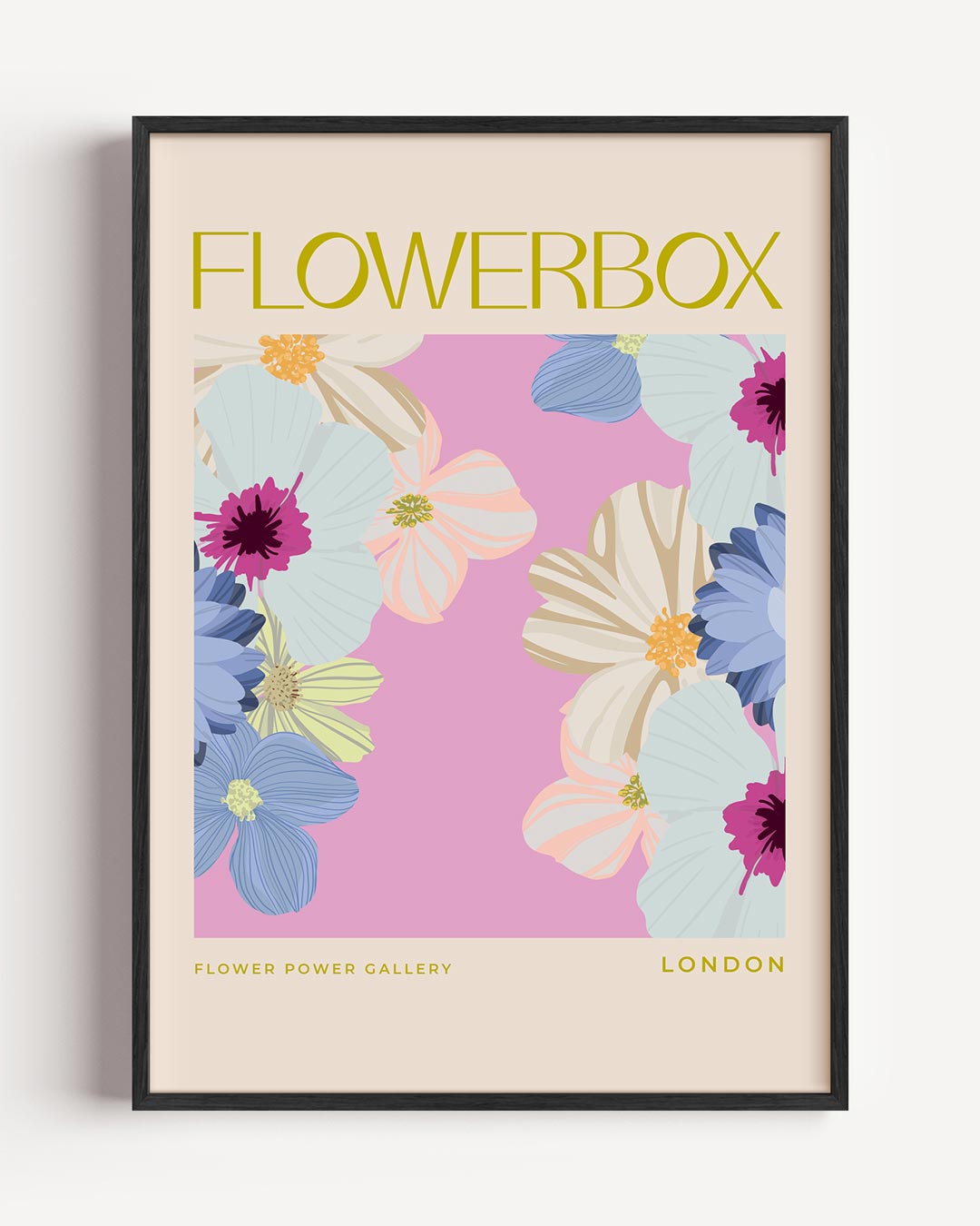 Vrolijke Bloemenpracht – typografie portret poster als wanddecoratie